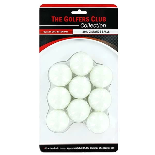 Golfers Club Collection Practice Less 30 Perc Distance Balls 9-P . White