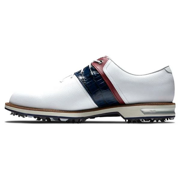 FootJoy Gents Premiere Packard Shoes White - Navy - Red - Image 3