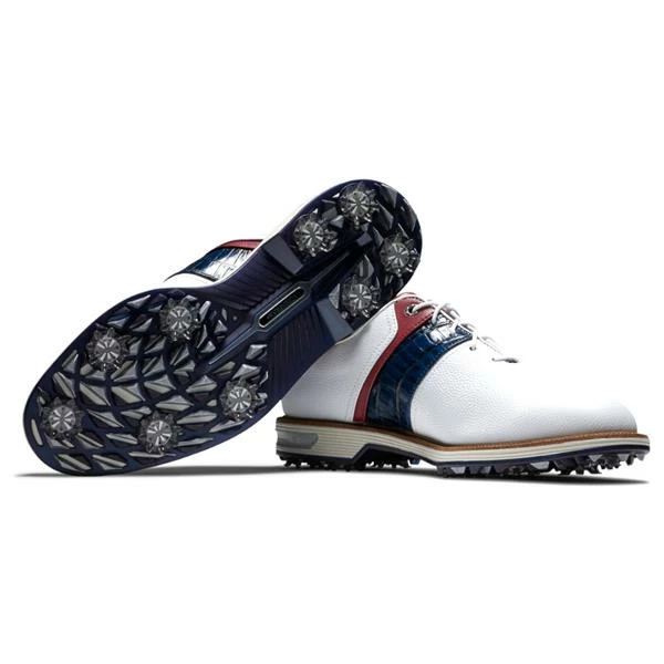 FootJoy Gents Premiere Packard Shoes White - Navy - Red - Image 5