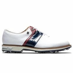 FootJoy Gents Premiere Packard Shoes White - Navy - Red