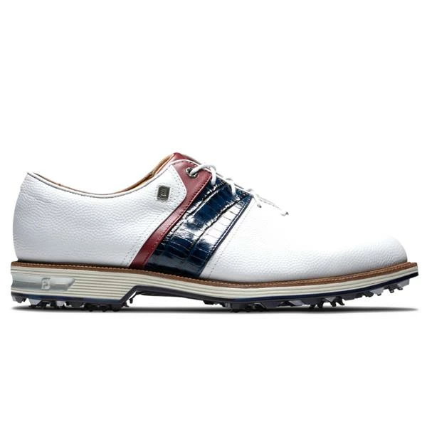 FootJoy Gents Premiere Packard Shoes White - Navy - Red