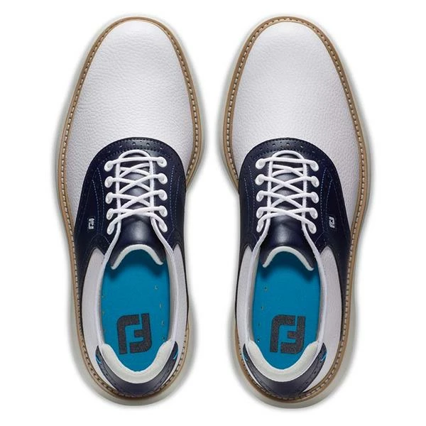 FootJoy Gents FJ Traditions Shoes White - Navy - Image 4