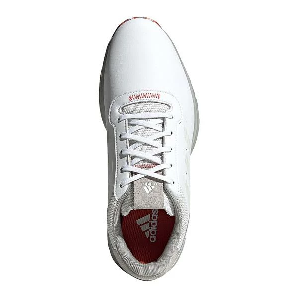ADIDAS Gents S2G Spikeless Leather Shoes White - Grey - Red - Image 4