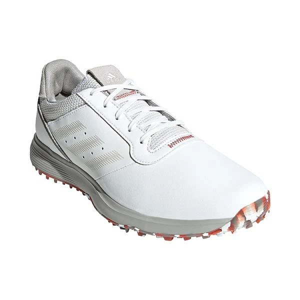 ADIDAS Gents S2G Spikeless Leather Shoes White - Grey - Red - Image 6