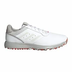 ADIDAS Gents S2G Spikeless Leather Shoes White - Grey - Red