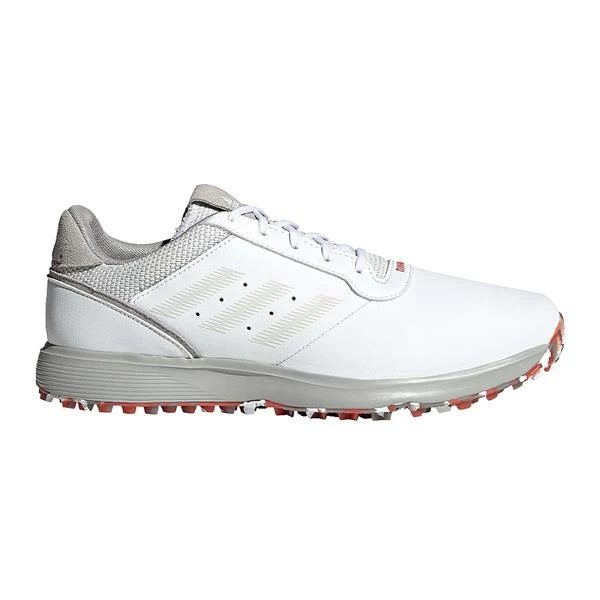 ADIDAS Gents S2G Spikeless Leather Shoes White - Grey - Red