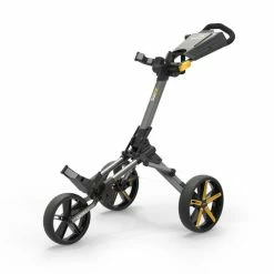 PowaKaddy Micra Push Cart Gunmetal Yellow