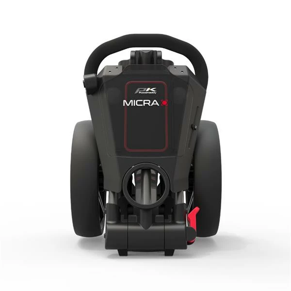 PowaKaddy Micra Push Cart Gunmetal Red - Image 3
