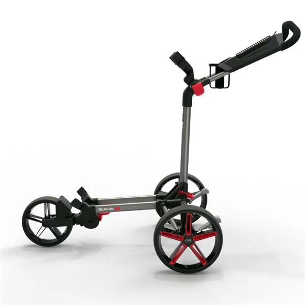 PowaKaddy DLX-Lite FF Push Cart Gunmetal Red - Image 6