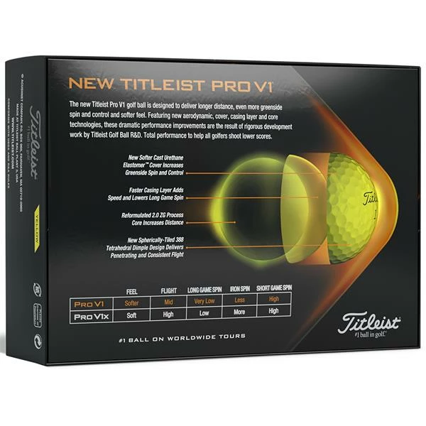 Titleist Pro V1 Golf Balls Dozen Yellow - Image 4